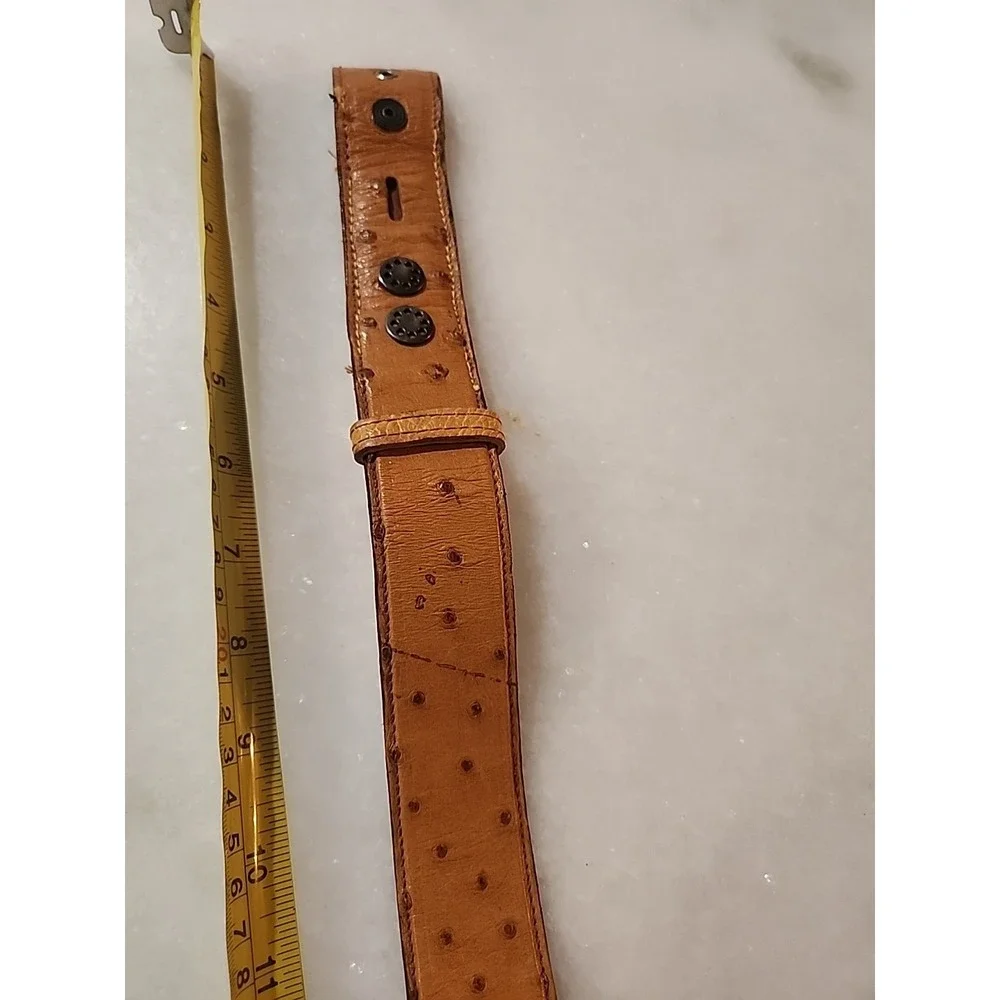50-inch /1.5 in Genuine Ostrich Leather Belt Strap Tan Full‎ Quill New/Old Stock